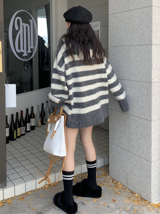 Hoodie Striped Sweater